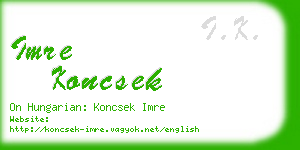 imre koncsek business card